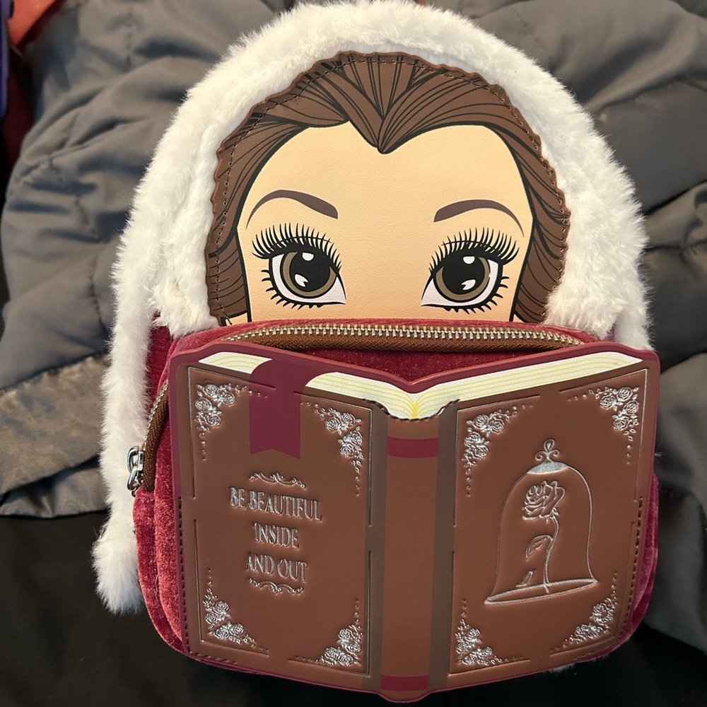 Disney Belle Book Backpack - Winter Outfit